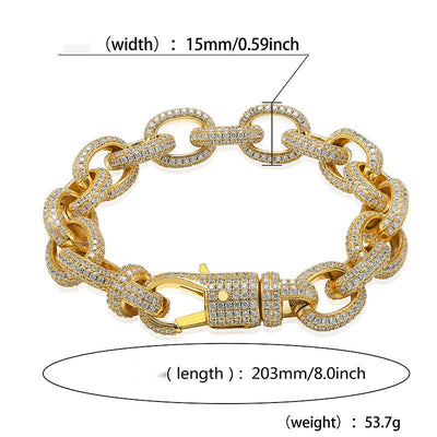 Pulsera para Hombre con Botón Ovalado Retorcido Grande - Image 17
