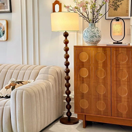 Lámpara de Pie Nogal Estilo Mediados de Siglo - Madera Maciza - Image 13