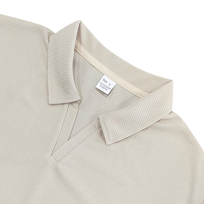 Polo Deportivo Hombre Cuello V Tejido Waffle Manga Corta Suelta - Image 29