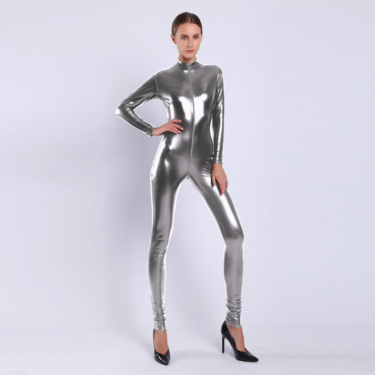 Enterizo de Cuero Sintético Brillante para Mujer - Image 25