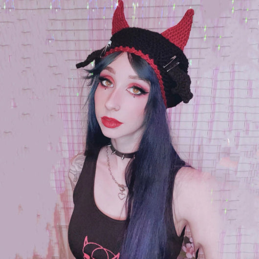 Gorro de Lana Cuernos Diabólicos - Ideal para Primavera Temprana - Image 3