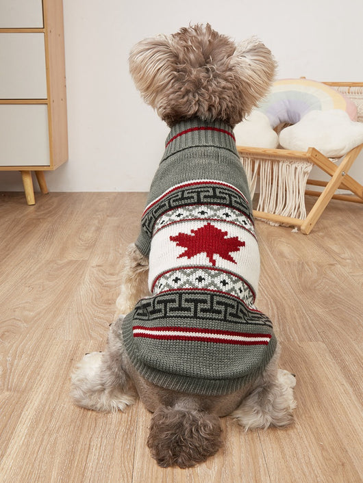 Suéter Navideño Tejido para Mascotas con Diseño de Reno - Image 3