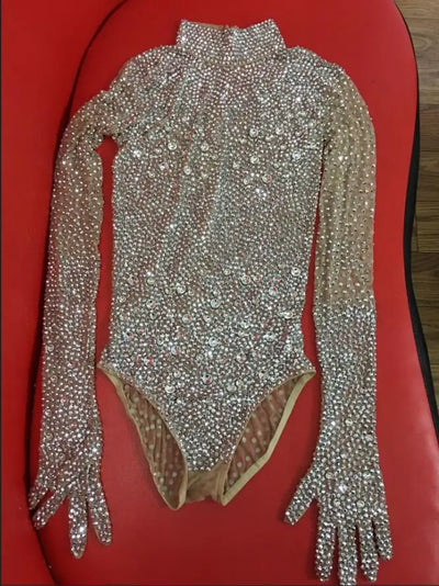 Traje Elástico de Danza y Yoga con Cristales para Mujer - Image 11