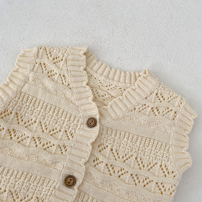 Chaleco Cardigan Tejido V-Neck para Bebés Otoño - Suéter de Punto Crochet Unisex - Image 17