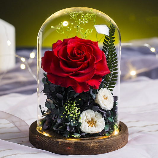 Rosa Gigante Eterna en Cúpula de Cristal - Regalo Romántico para San Valentín
