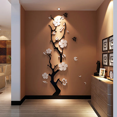 Adhesivo Mural 3D de Cristal Acrílico - Flor de Cerezo para Pared de TV - Image 4