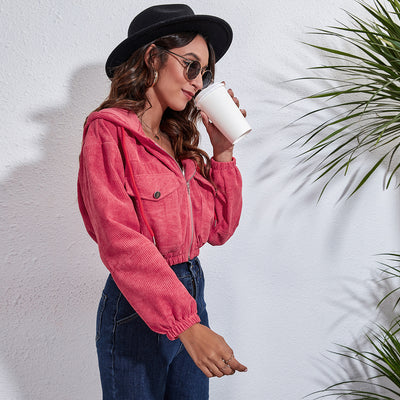 Chaqueta Corduroy con Capucha - Corte Holgado y Manga Larga - Image 8
