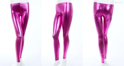 Leggins de Cuero Brillante con Textura Metálica - Estilo Punk Nightclub - Image 9