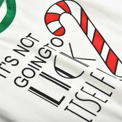 White, red, and green baby romper with "IT'S NOT GOING TO LICK ITSELF!" text and a candy cane graphic. - Image 3