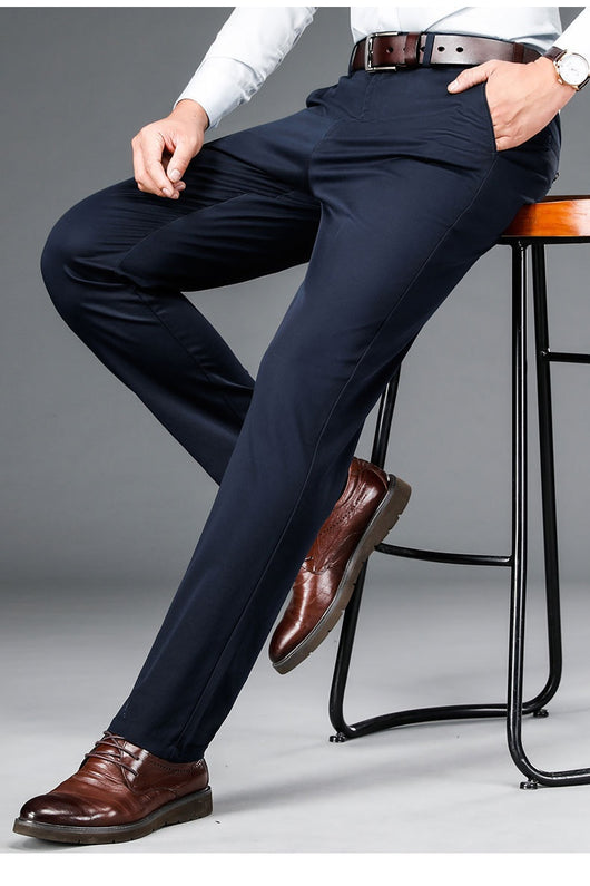 Pantalones de Vestir Hombre Corte Recto Ajuste Suelto con Elastano - Image 22