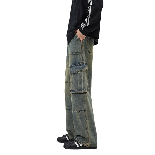 Pantalones Vaqueros Vintage Estilo Americano con Múltiples Bolsillos - Image 4