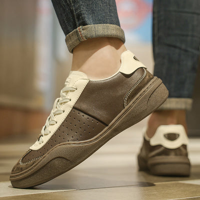 Zapatos Casuales de Cuero Genuino con Plataforma y Detalles en Contraste - Image 4