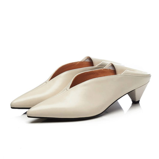 Zapatos de Tacón Medio Punta Fina Estilo Clásico para Mujer - Image 2