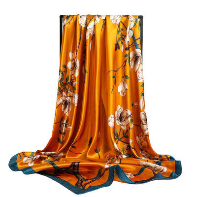 Pañuelo Cuadrado Estampado Floral con Protección Solar para Viajes - Image 8