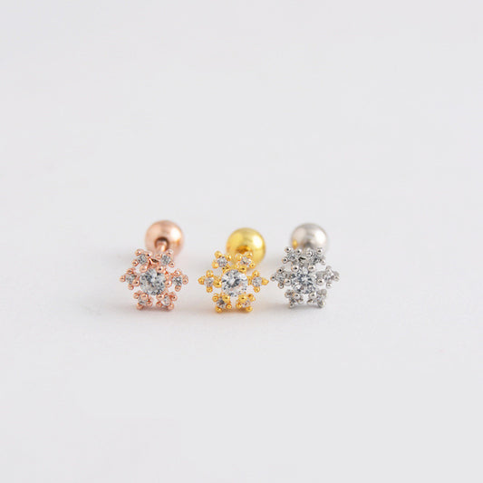 Aretes de Zircón Mini Brillantes para Mujer - Diseño Elegante y Delicado