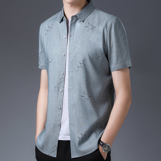 Camisa Estampada de Manga Corta para Hombre - Image 14