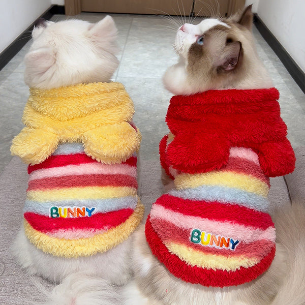 Chaleco Térmico para Perros con Forro de Polar y Colores Arcoíris