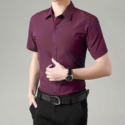 Camisa Ejecutiva Slim Fit Antirruga Manga Corta para Hombre - Image 6