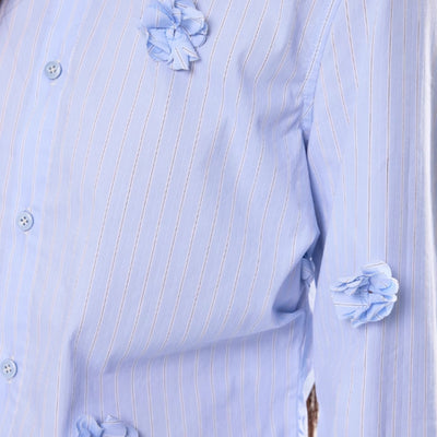 Camisa Rayada de Algodón Manga Larga para Mujer - Corte Versátil - Image 13