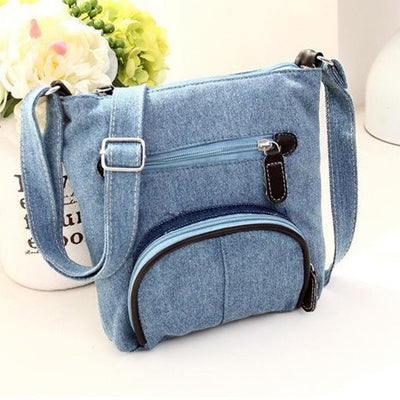 Bolso de Hombro Denim Retro Unilateral Portátil - Image 4