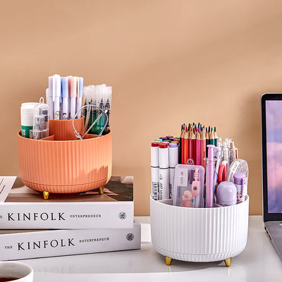 Organizador de Escritorio Naranja con Divisores - Almacenamiento Moderno para Cosméticos y Papelería - Image 4