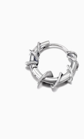 Aretes de Plata Esterlina S925 con Diseño de Espinas Retorcidas - Estilo Hip Hop Masculino - Image 6