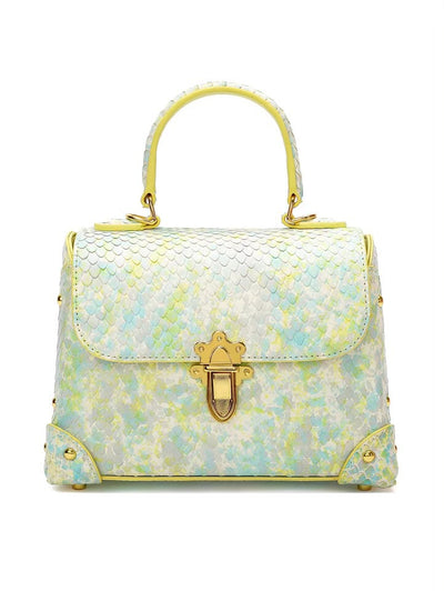Bolso de Mano de Cuero con Patrón de Serpiente - Image 9