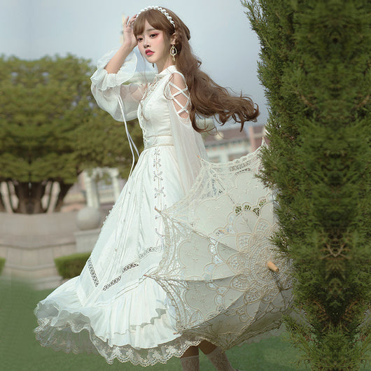 Vestido Lolita Primavera Elegante - Diseño Clásico Pure Color Largo - Image 10