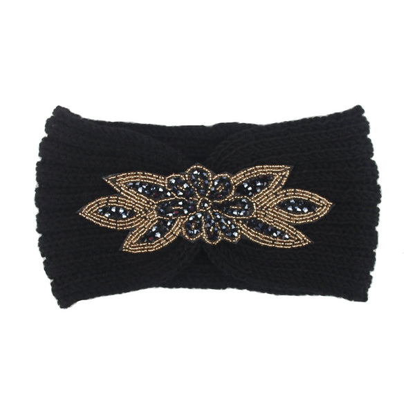 Banda para Cabello de Lana Tejida con Diamantes Hexagonales - Image 3