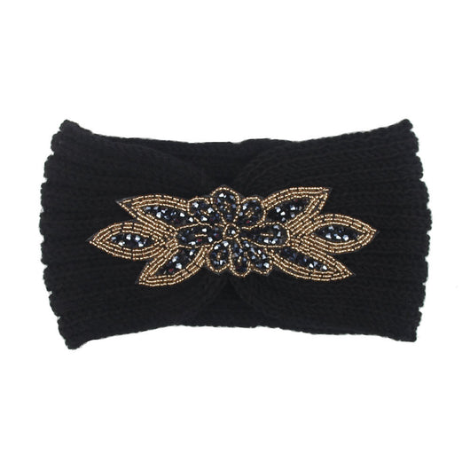 Banda para Cabello de Lana Tejida con Diamantes Hexagonales - Image 3