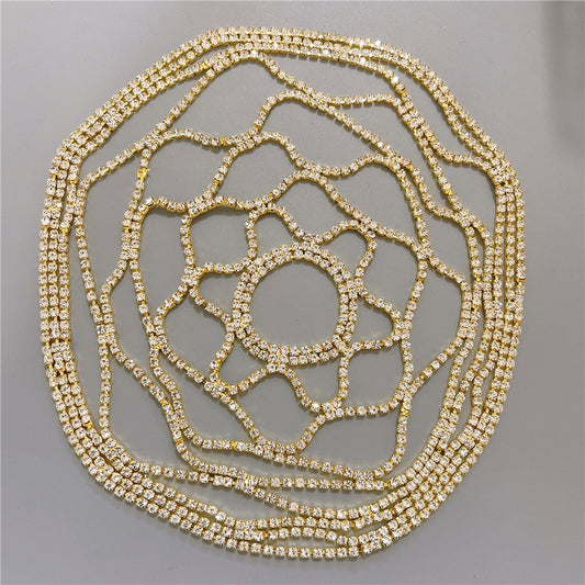 Tocado de Malla Deshilachada con Cristales Rhinestone Europeo y Americano - Image 2