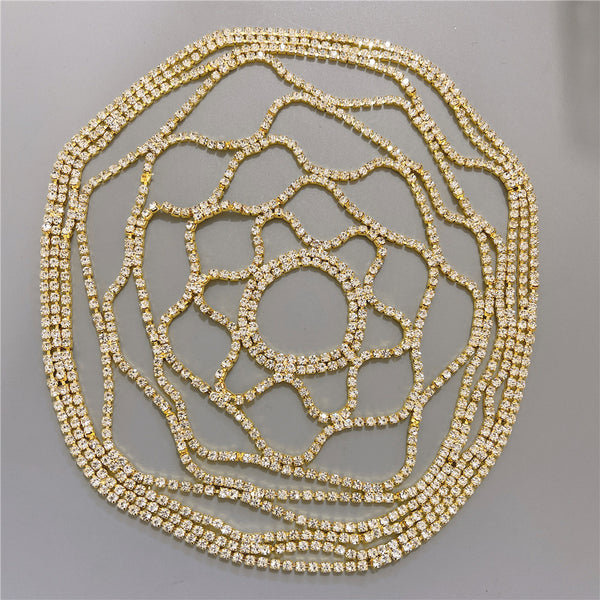 Tocado de Malla Deshilachada con Cristales Rhinestone Europeo y Americano