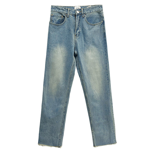 Pantalón Vaquero Azul Marino con Orilla Enrollada Bicolor - Image 4
