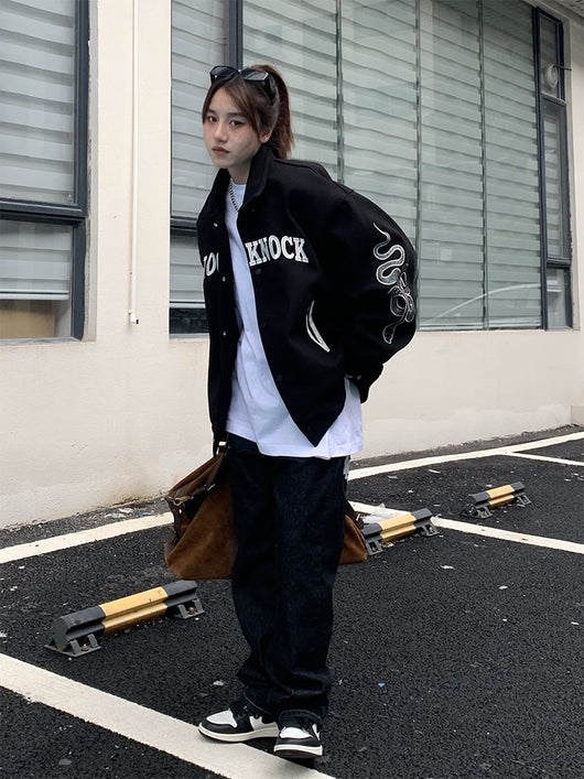 Chaqueta Suelta Estilo Street con Letras - Image 14