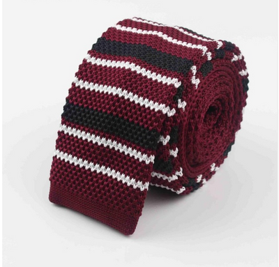 Corbata Tejida Delgada a Rayas para Hombre - Diseño Moderno y Sofisticado - Image 28