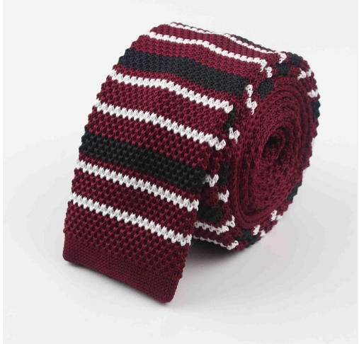 Corbata Tejida Delgada a Rayas para Hombre - Diseño Moderno y Sofisticado - Image 28