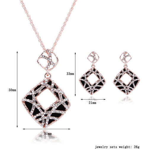 Conjunto de Joyería Lujo Estampado Leopardo Calado Collar y Aretes - Image 3