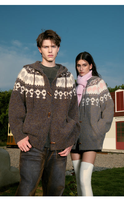 Cardigan Tejido con Capucha para Parejas - Suéter Grueso y Cálido - Image 11