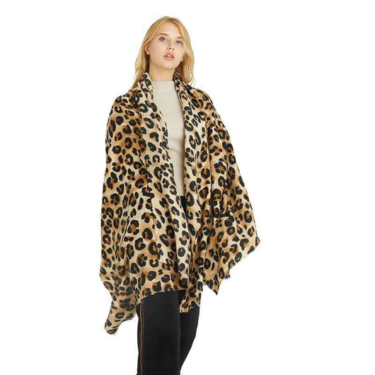 Bufanda Estampado Leopardo Otoño Invierno - Abrigo Suave de Cashmira Artificial