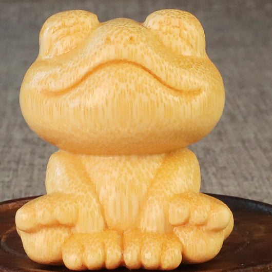 Ornamento de Rana Sonriente en Talla de Bambú Macizo - Image 10