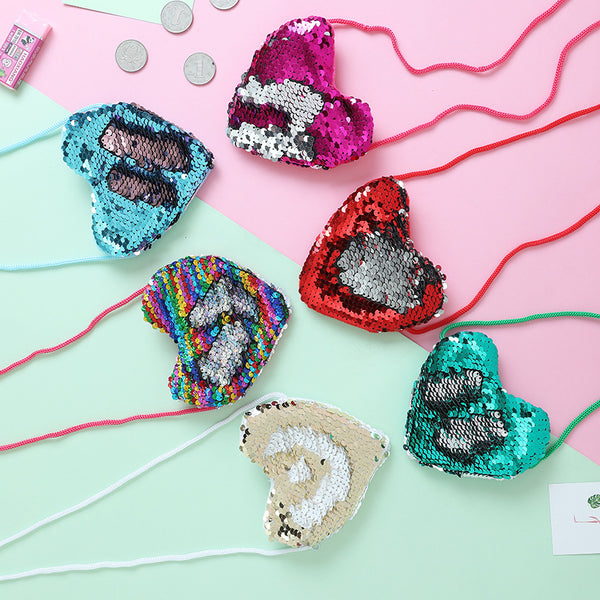 Bolso Bandolera Brillante con Llavero de Amor