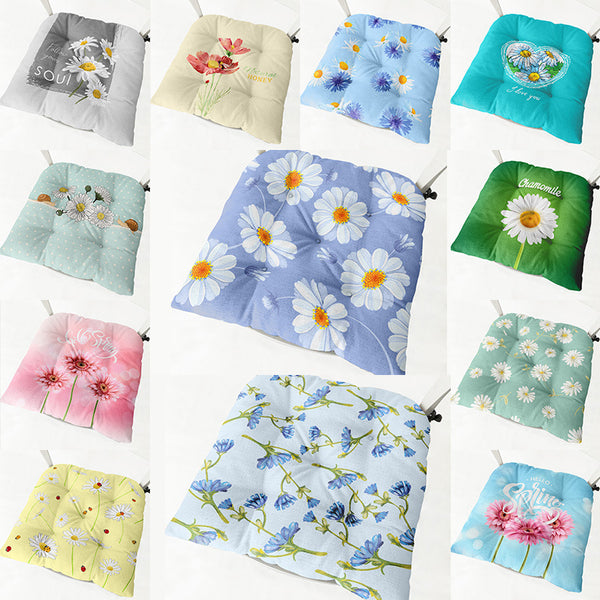Cojín Grueso de Algodón y Lino para Silla Daisy