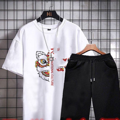Conjunto Casual de Dos Piezas para Hombre: Playera y Shorts de Tendencia Coreana - Image 22
