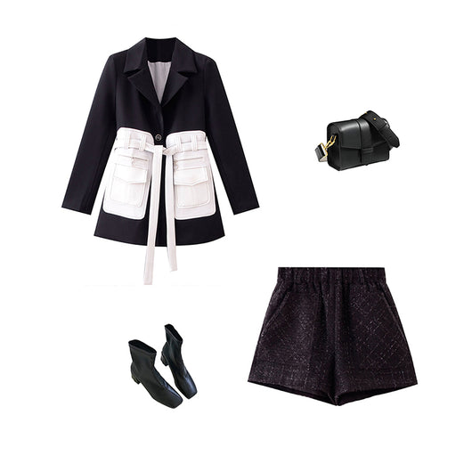 Blazer Negro Elegante para Mujer con Cintura Ajustable - Diseño Sofisticado y Versátil - Image 11