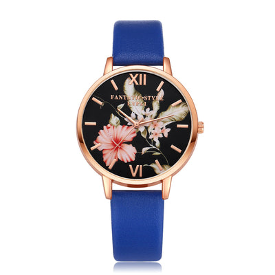 Reloj de Pulsera Lvpai para Mujer en Oro Rosa con Diseño Floral y Correa de Cuero - Image 8