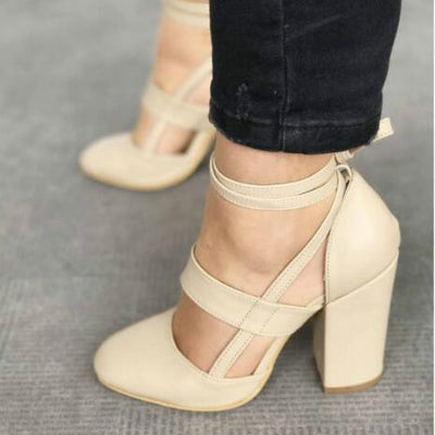 Sandalias de Tacón Grueso con Tira al Tobillo - Image 2