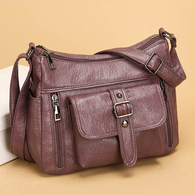 Bolsa Mensajero de Cuero Auténtico Retro Gran Capacidad - Image 9