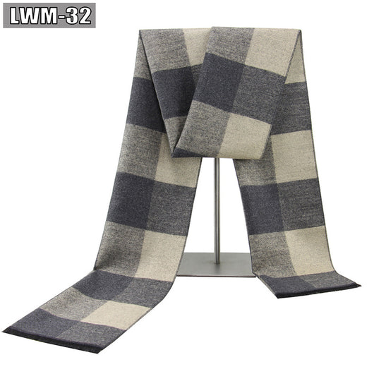 Bufanda de Cachemira Cuadros Hombre Estilo Europeo para Otoño e Invierno - Image 36