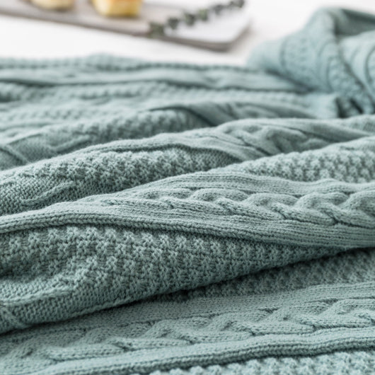 Manta Tejida Estilo Europeo Retro para Sofá - Otoño e Invierno - Image 9