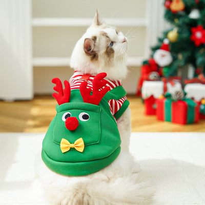 Abrigo Navideño para Mascotas - Suéter Reno con Bolsillo para Perros y Gatos - Image 19
